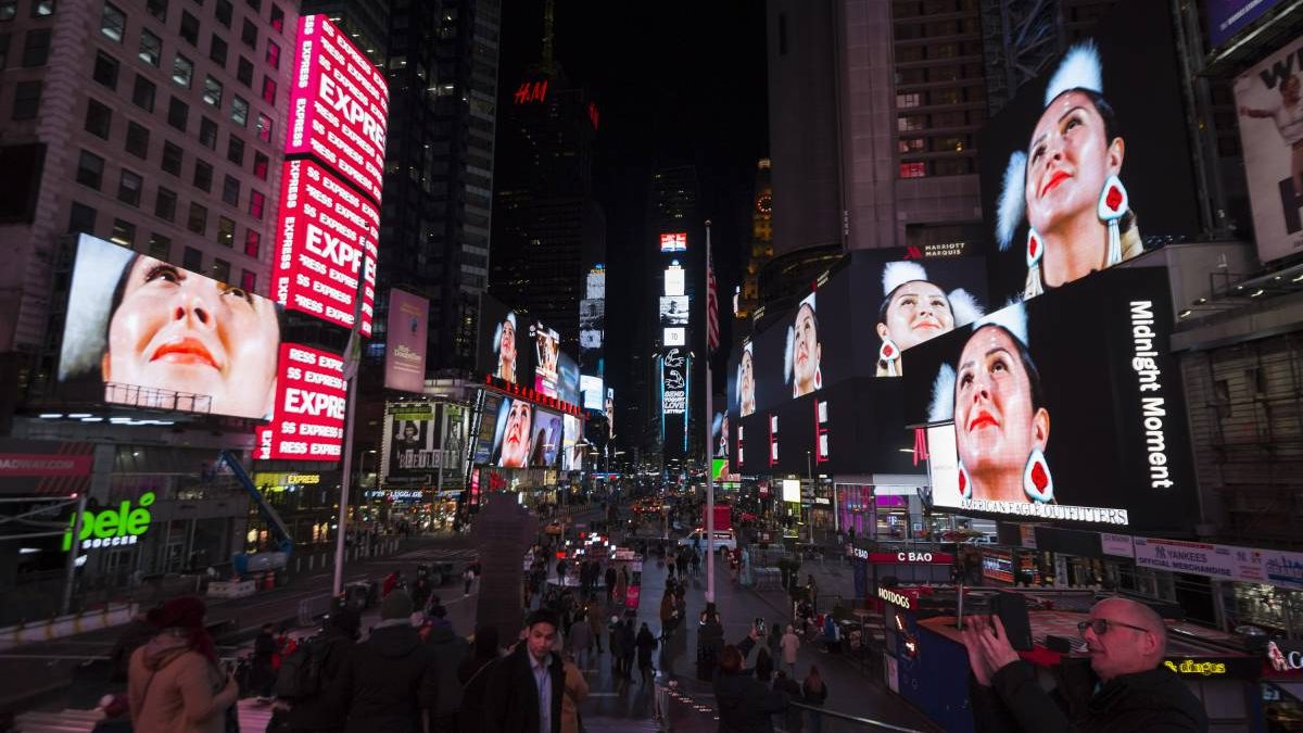 Mitternachts-Kunst am Times Square